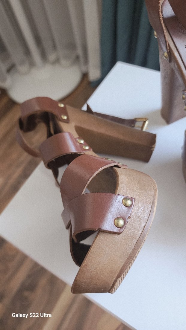 Desa Kemerli Hakiki deri taba rengi Topuklu Sandalet-Sitiletto - Görsel 3