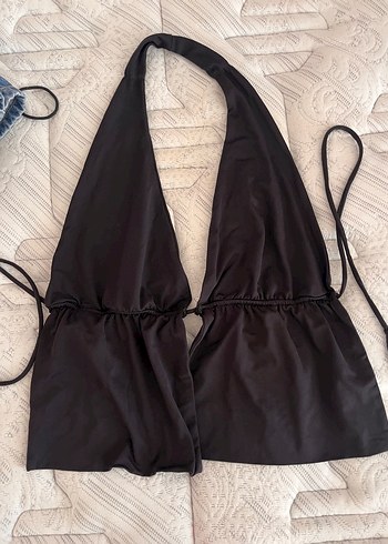 Siyah Minimalist Goth Midi Bralet