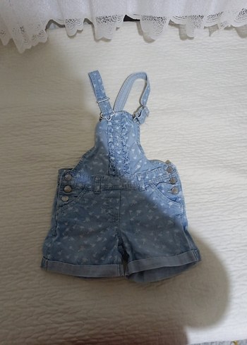 Kız Çocuk Mavi Denim Askılı Tulum