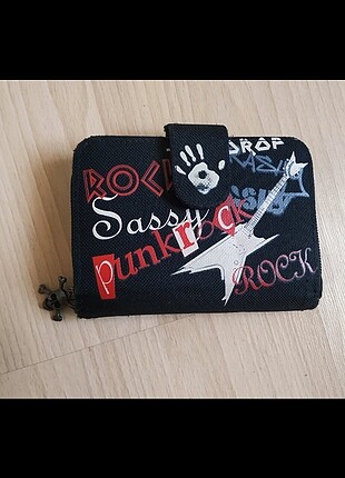 Vintage punk rock cüzdan 