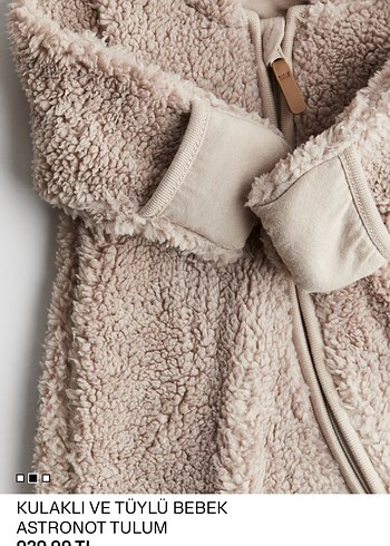 Kapüşonlu Tüylü Bebek Tulumu - Görsel 2