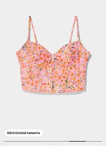 Bershka çiçekli crop top