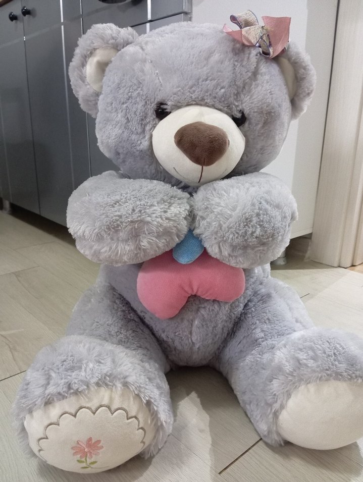 Gri Peluş Ayıcık Oyuncak - Görsel 2