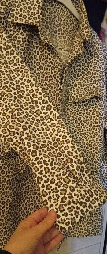 40 Beden Leopar gömlek ceket