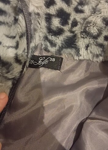 38 Beden Peluş yelek leopar 