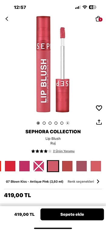 Beden pembe Renk Sephora Mat Ruj