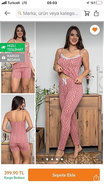 Pijama takımı 3 lü