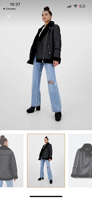 Stradivarius deri ceket. - Görsel 8