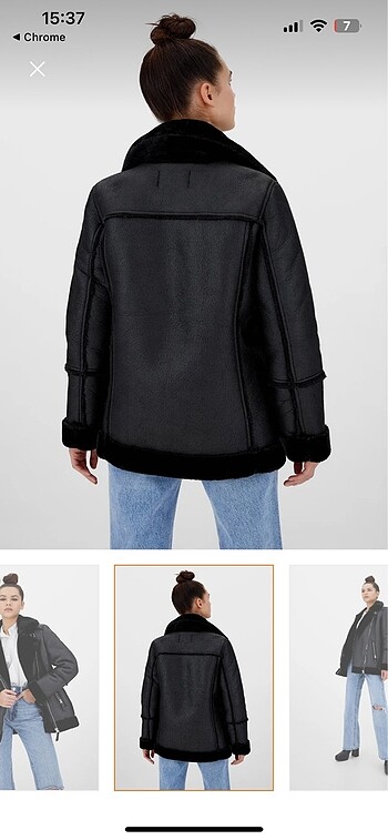 Stradivarius deri ceket. - Görsel 7