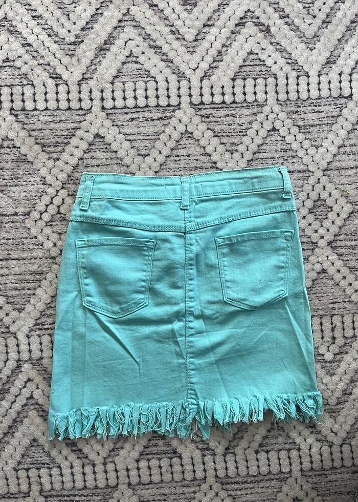 Mavi mini etek - Görsel 3