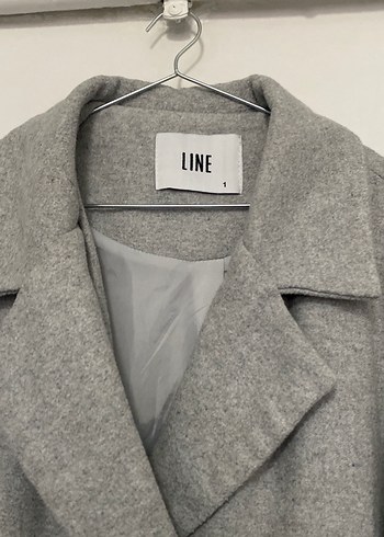 Gri Düğmeli Kadın Kaban - Görsel 2