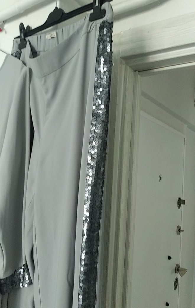 Diger Gri Uzun Kollu Salaş Tunik - Görsel 5