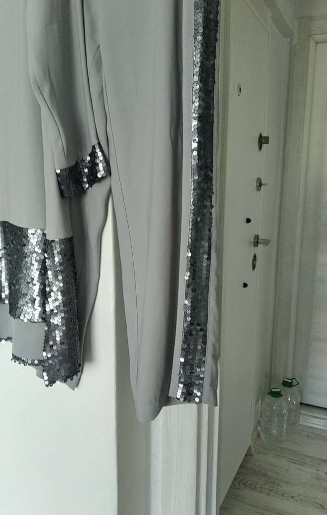 Diger Gri Uzun Kollu Salaş Tunik - Görsel 3