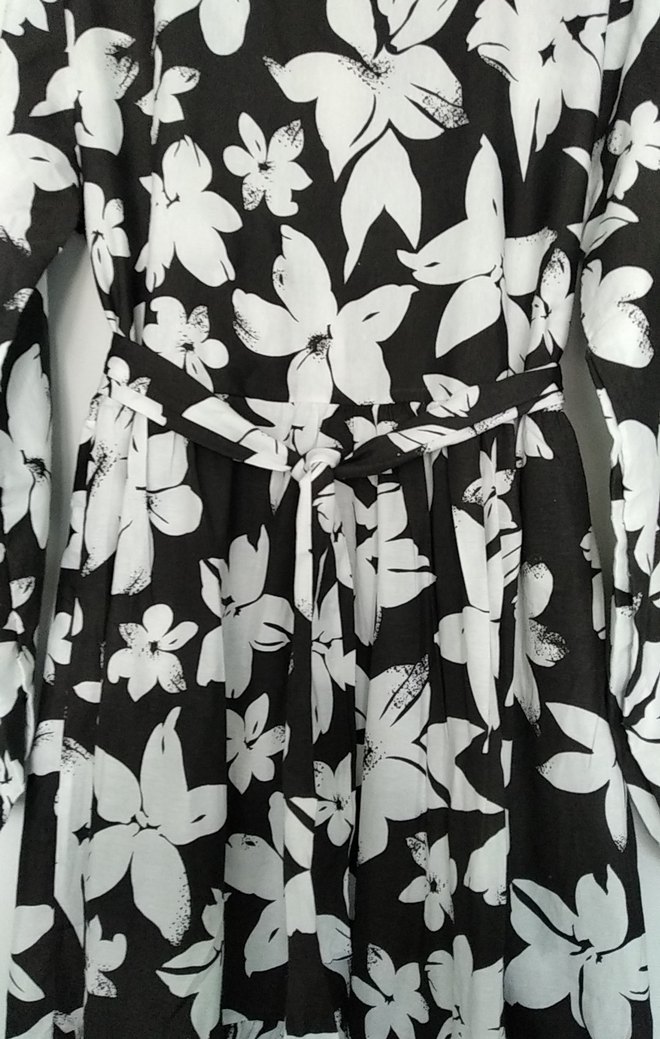 Uzun Kollu Pileli Bohem Çiçekli Elbise - Görsel 5