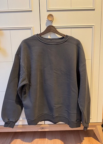 l Beden Gri Oversize Kadın Sweatshirt