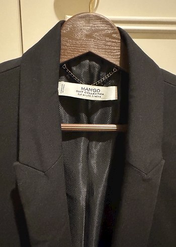 m Beden Düğmeli Siyah Kadın Blazer Ceket