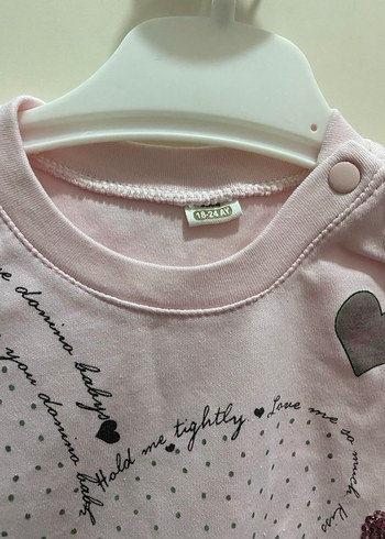 Düğmeli Pembe Kız Çocuk Tişörtü - Görsel 2