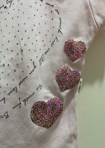 Düğmeli Pembe Kız Çocuk Tişörtü - Görsel 3