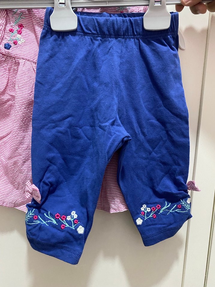 Pembe Nakışlı Kız Bebek Takımı - Görsel 3