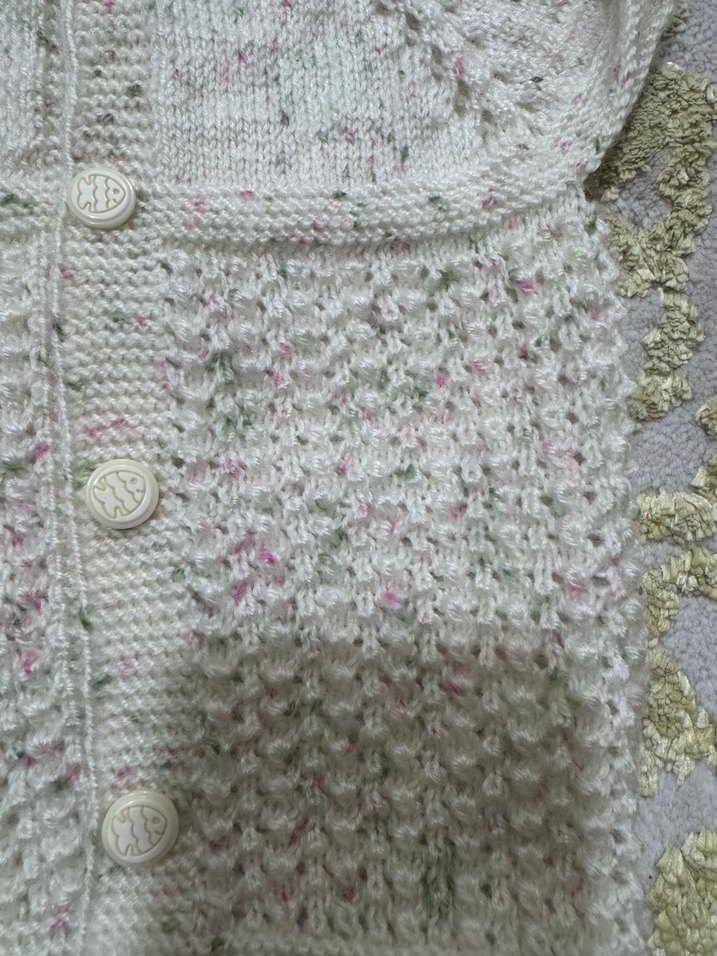 Kız Çocuk Bohem Kısa Kollu Örgü Hırka - Görsel 2