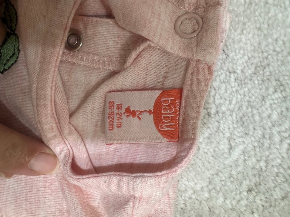 Pembe Nakışlı Fırfırlı Bebek Kız Takımı - Görsel 2