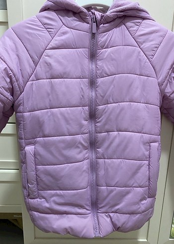 Kız Çocuk Kapüşonlu Mor Mont - Görsel 2