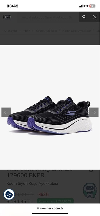 36 Beden Skechers Kadın Spor Ayakkabı