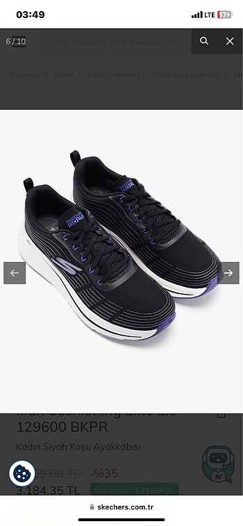 36 Beden siyah Renk Skechers Kadın Spor Ayakkabı