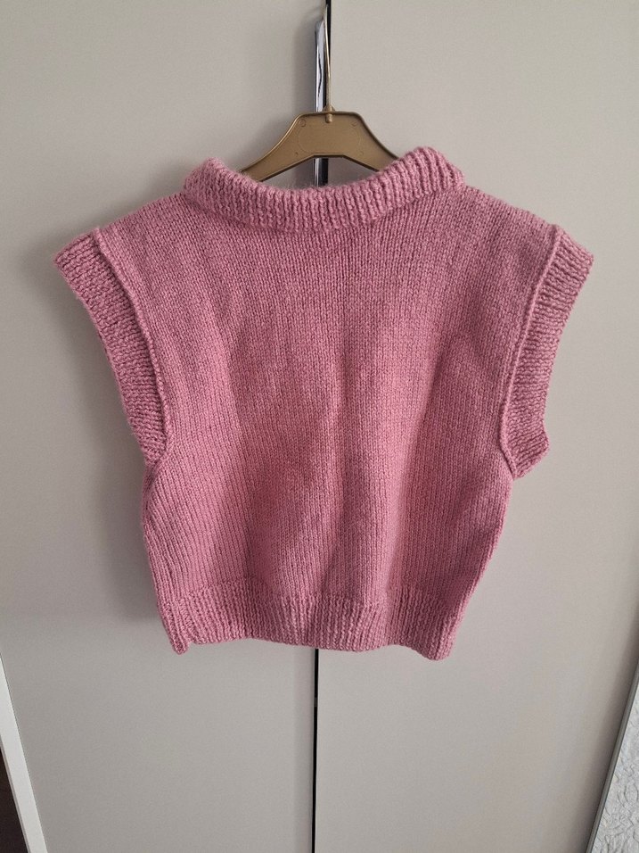 Pembe Kısa Triko Kadın Süveter - Görsel 5