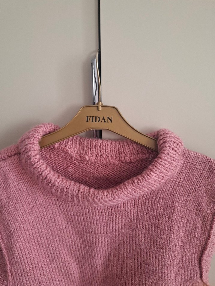 Pembe Kısa Triko Kadın Süveter - Görsel 2