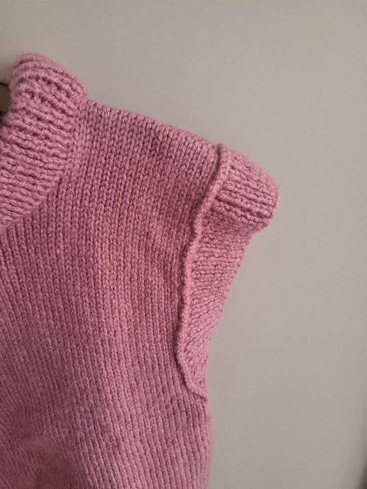 Pembe Kısa Triko Kadın Süveter - Görsel 4