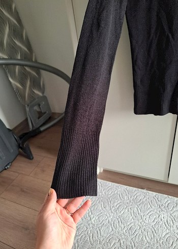 Kadın Siyah Balıkçı Yaka Triko Kazak - Görsel 2