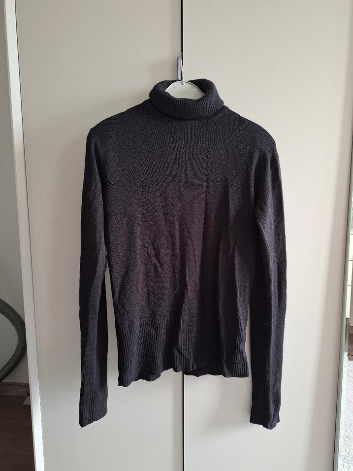 Kadın Siyah Balıkçı Yaka Triko Kazak - Görsel 5