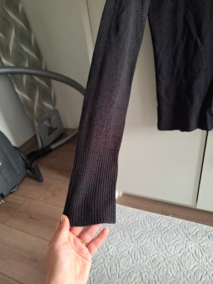 Kadın Siyah Balıkçı Yaka Triko Kazak - Görsel 2