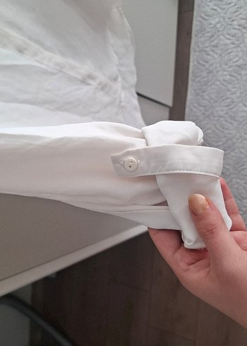 Kadın Beyaz Uzun Kollu Gömlek - Görsel 4