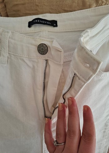 Beyaz Kadın Pantolon - Görsel 5