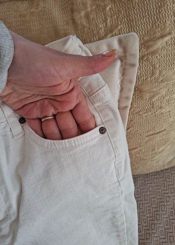 Beyaz Kadın Pantolon - Görsel 4