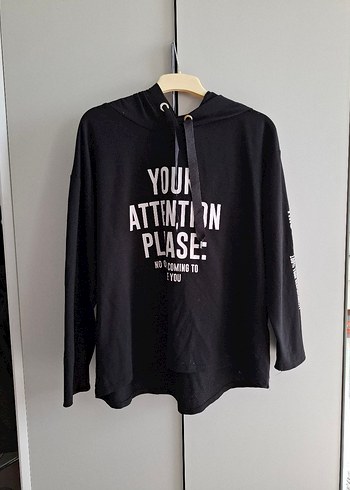 LC Waikiki Siyah Kapusonlu Rahat Sweatshirt Sehir Stili