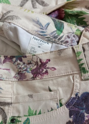 Bohem Renkli Midi Desenli Kadın Pantolon - Görsel 6