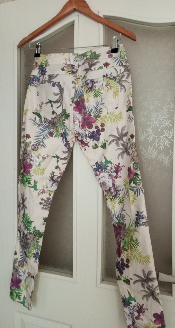 Bohem Renkli Midi Desenli Kadın Pantolon - Görsel 4