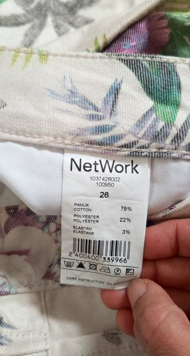 Bohem Renkli Midi Desenli Kadın Pantolon - Görsel 5