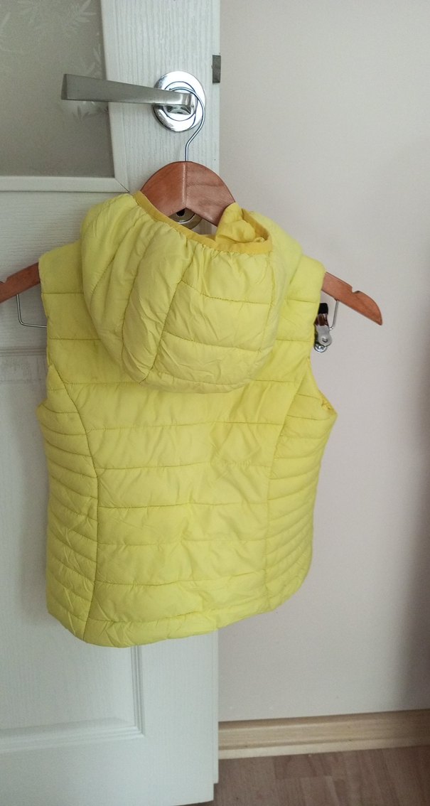 Sarı Fermuarlı Erkek Çocuk Yelek Kapüşonlu - Görsel 4