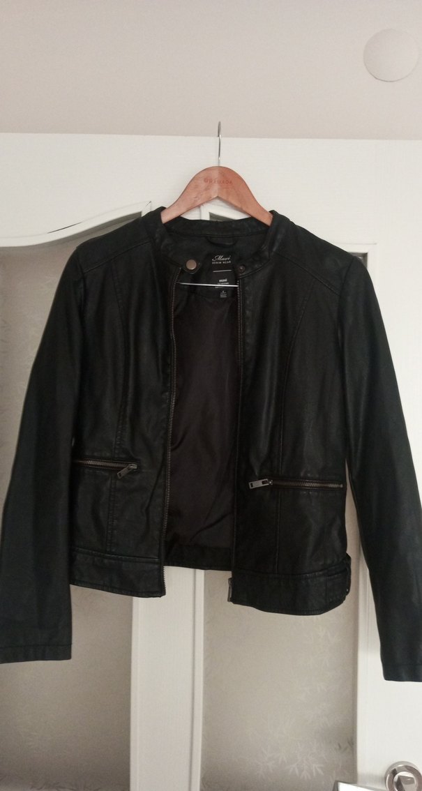 Siyah Deri Biker Ceket - Görsel 2