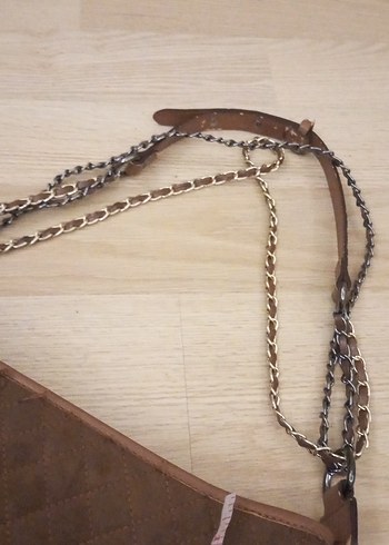 Zincir Detaylı Kahverengi Kadın Süet Çanta - Görsel 10