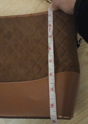 Zincir Detaylı Kahverengi Kadın Süet Çanta - Görsel 9