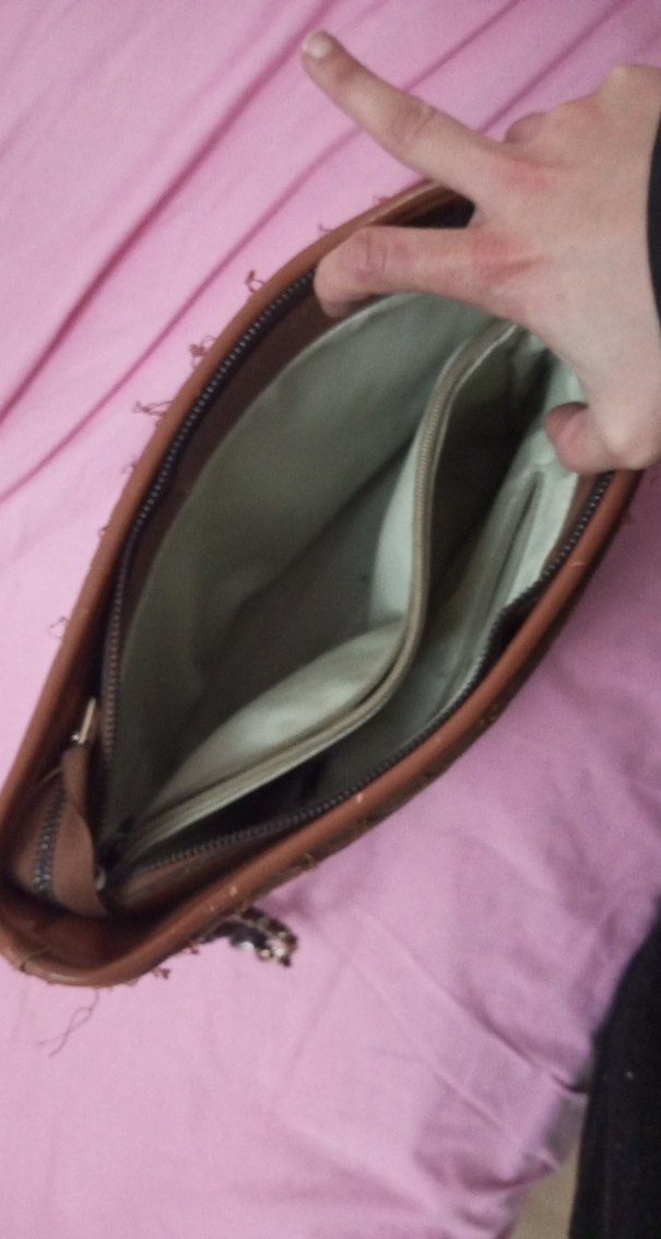 Zincir Detaylı Kahverengi Kadın Süet Çanta - Görsel 5