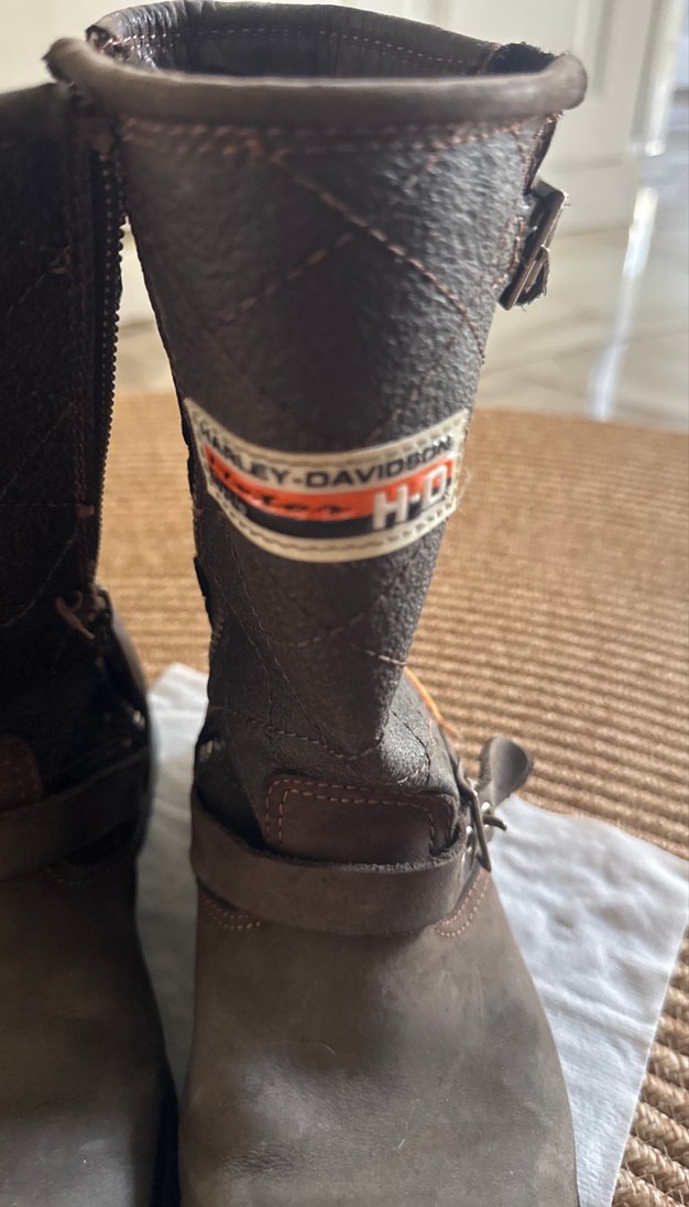 Harley davıdson Kahverengi Deri Çocuk Botları - Görsel 2