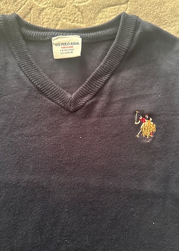 Us. Polo Kahverengi Erkek Çocuk V Yaka Triko Kazak - Görsel 3
