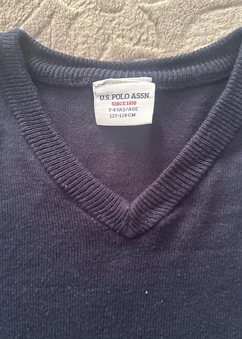 Us. Polo Kahverengi Erkek Çocuk V Yaka Triko Kazak - Görsel 4