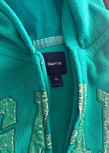 Gap marka Kız Çocuk Yeşil Kapüşonlu Fermuarlı Ceket - Görsel 4